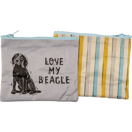 Love My Beagle Zipper Wallet - Post-Consumer Material, Plastic, Metal