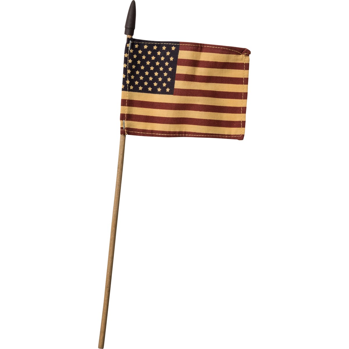 Primitive American Small Flag - Fabric, Wood