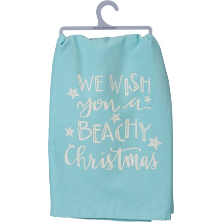 We Wish You A Beachy Christmas Kitchen Towel - Cotton