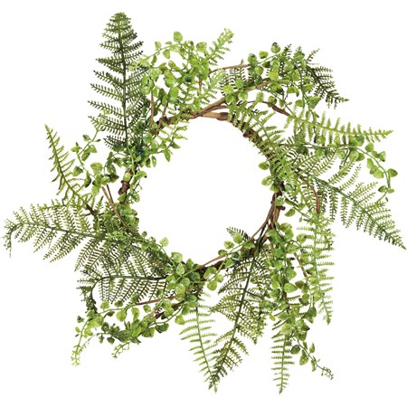 Wreath - Mixed Greens - 20" Outside Diameter - Plastic, Wire