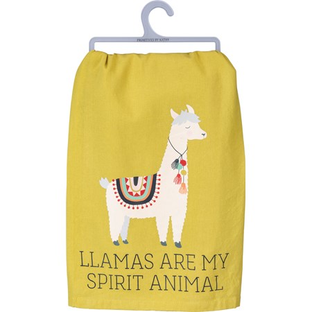 Kitchen Towel - Llamas Are My Spirit Animal - 28" x 28" - Cotton