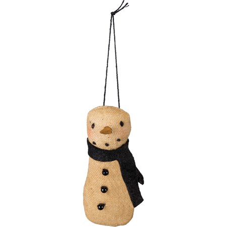 Primitive Snowman Ornament - Cotton, Felt
