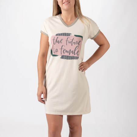 The Future Is Female Night Shirt - Cotton