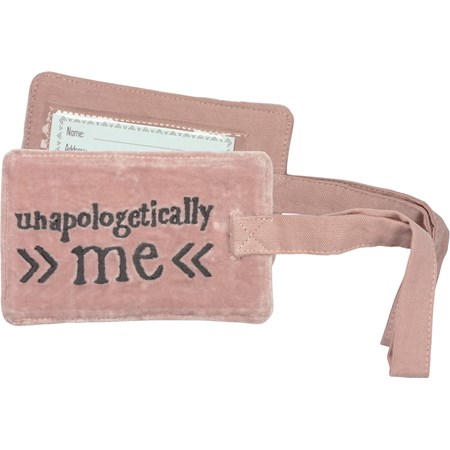 Luggage Tag - Unapologetically Me - 3.25" x 5.25" - Velvet, Cotton, Plastic