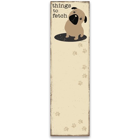 List Notepad - Things To Fetch - 2.75" x 9.50" x 0.25" - Paper, Magnet