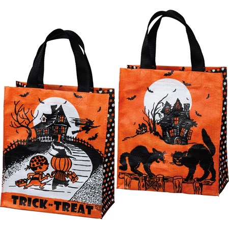 Vintage Trick Or Treat Daily Tote - Post-Consumer Material, Nylon