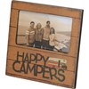 Plaque Frame - Happy Campers - 6" x 6" x 0.25", Fits 5" x 3" Photo - Wood, Paper, Glass, Metal