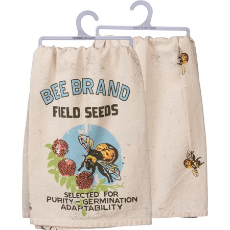 Kitchen Towel - Bee Brand Field Seeds - 28" x 28" - Cotton