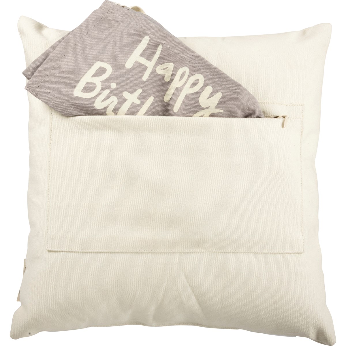 Milestone Pillow - Oh So Big - 15" x 15" - Cotton, Polyester, Ribbon, Zipper