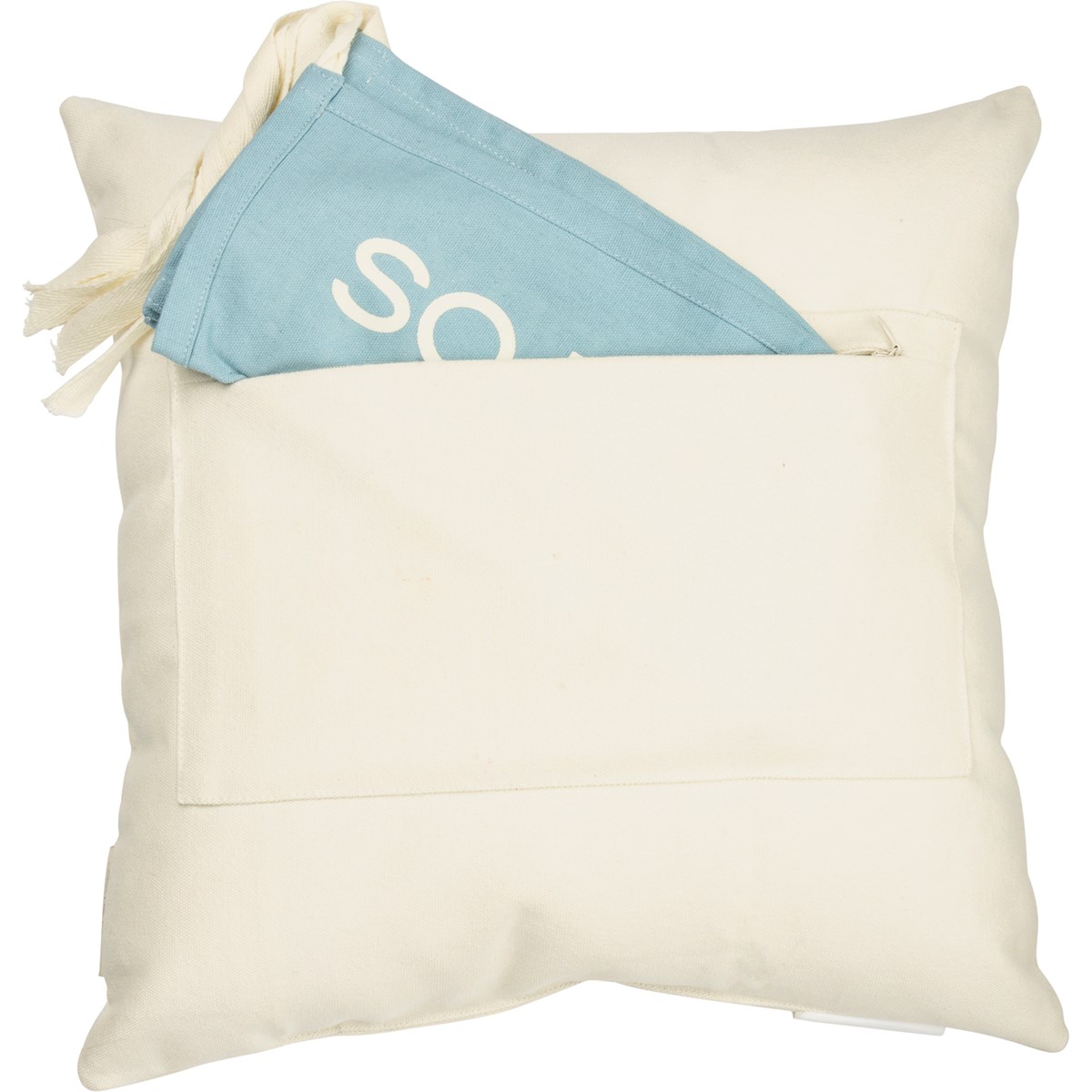 Milestone Pillow - Bear - 15" x 15" - Cotton, Polyester, Ribbon, Zipper