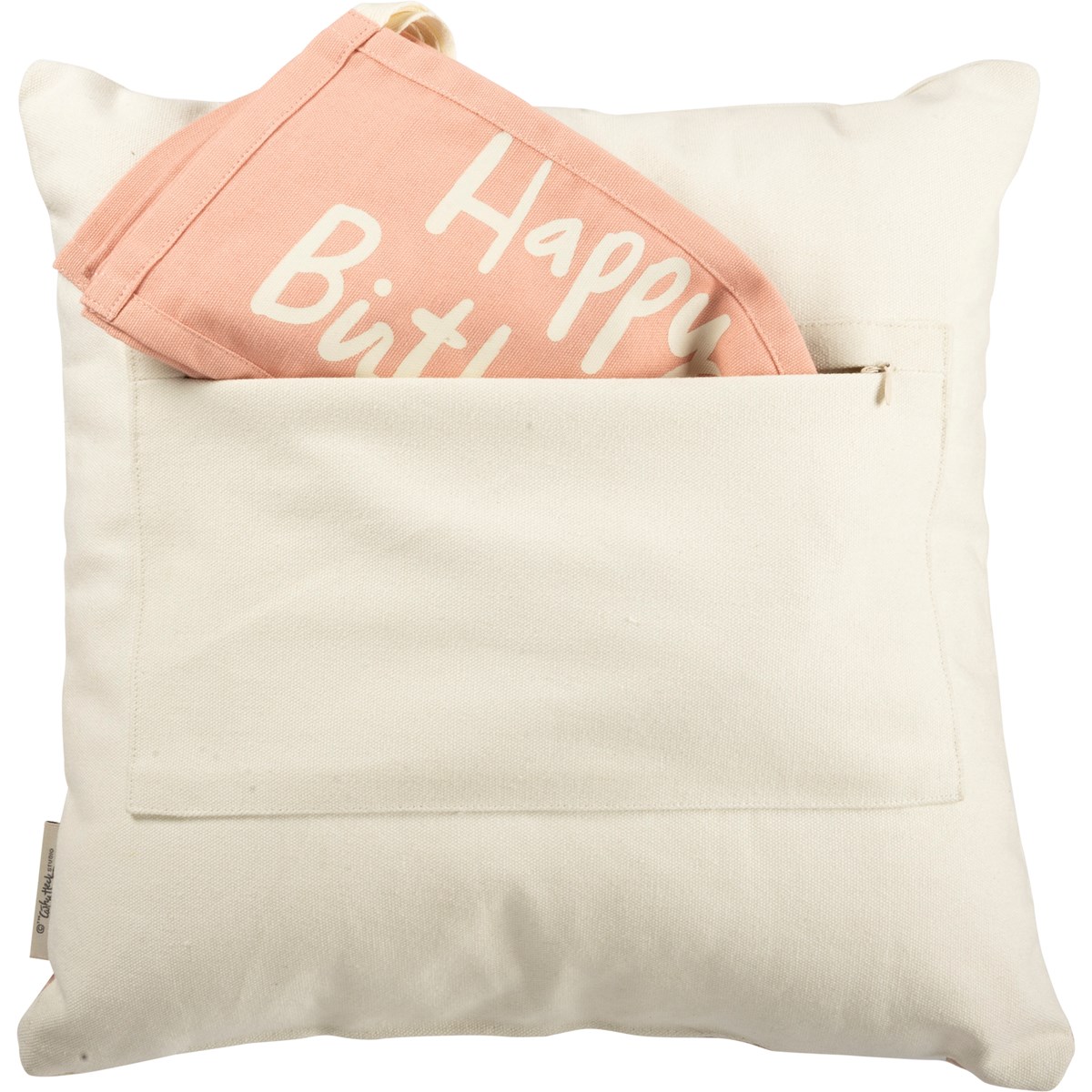 Milestone Pillow - Mermaid - 15" x 15" - Cotton, Polyester, Ribbon, Zipper