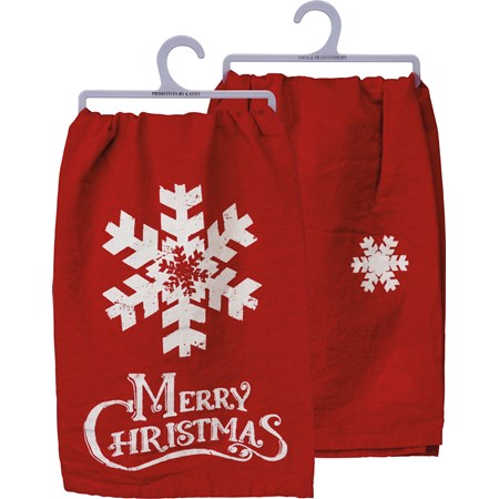 Nordic Merry Christmas Snowflake Kitchen Towel - Cotton