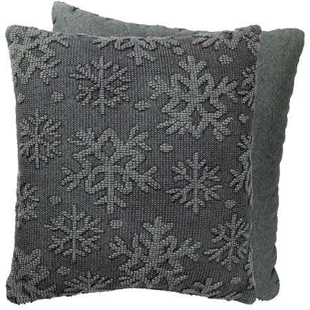 Pillow - Snowflake - 18" x 18" - Cotton, Canvas, Zipper