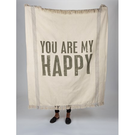 Throw - You Are My Happy - 50" x 60" - Cotton