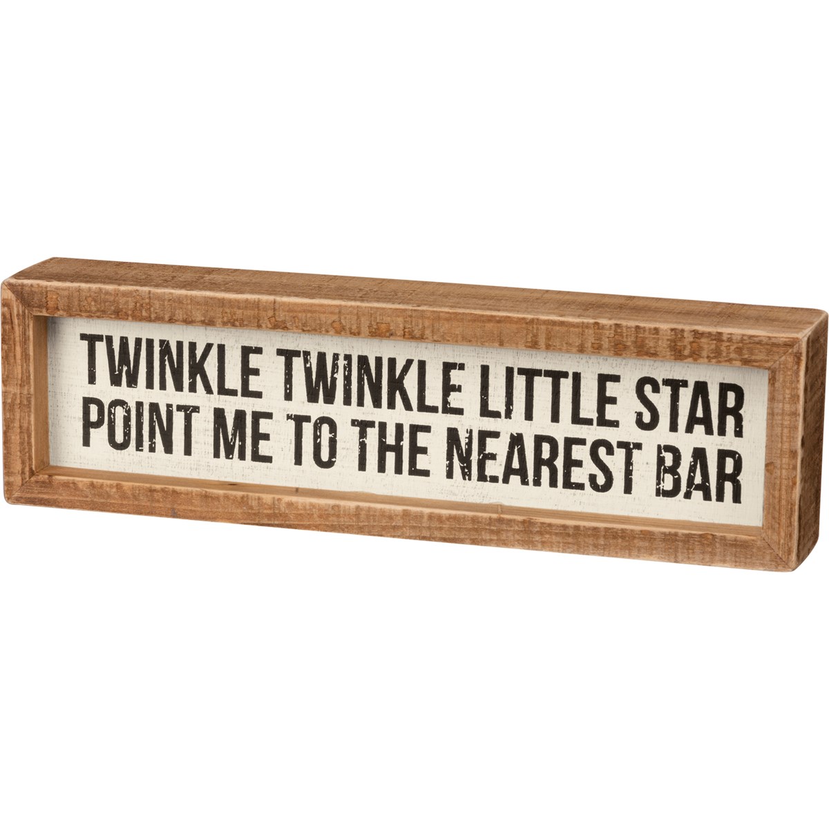 Point Me To The Nearest Bar Inset Box Sign - Wood