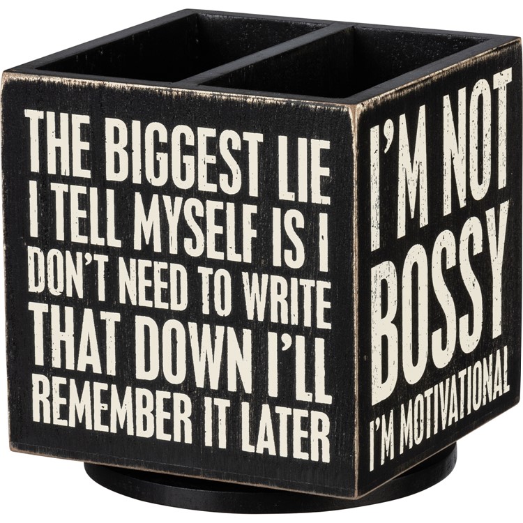 I'll Remember It Later Pencil Holder - Wood