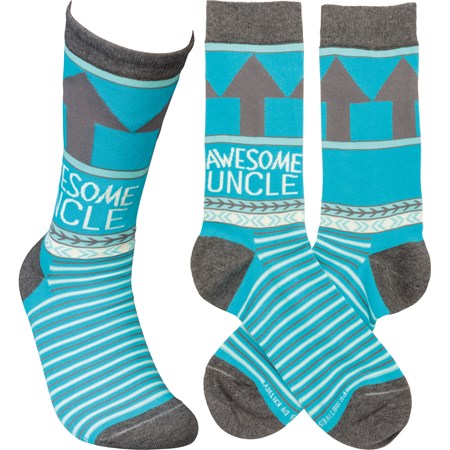 Socks - Awesome Uncle - One Size Fits Most - Cotton, Nylon, Spandex