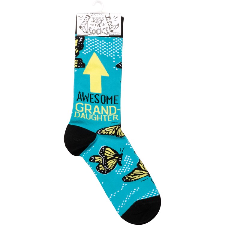 Awesome Granddaughter Socks - Cotton, Nylon, Spandex