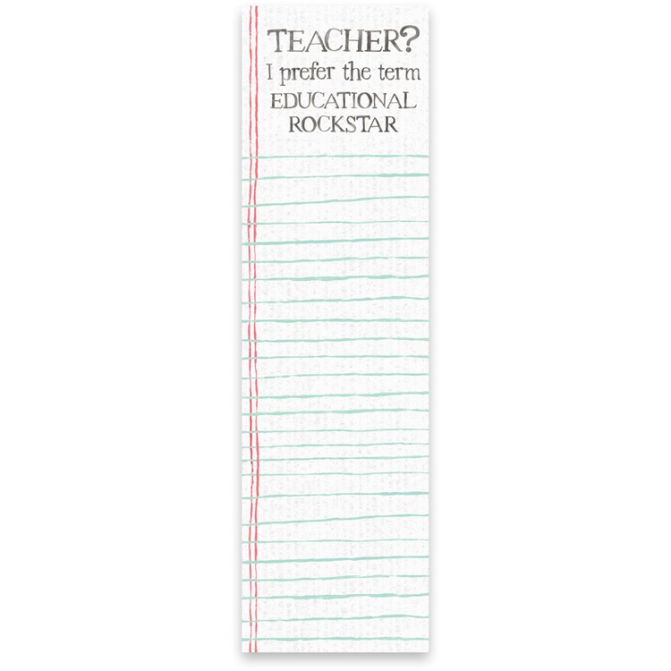 List Notepad - Teacher I Prefer Educational - 2.75" x 9.50" x 0.25" - Paper, Magnet
