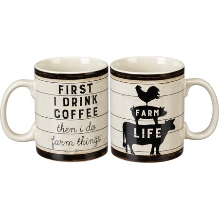 Mug - First Coffee Then I Do Farm Things - 20 oz., 5.25" x 3.50" x 4.50" - Stoneware