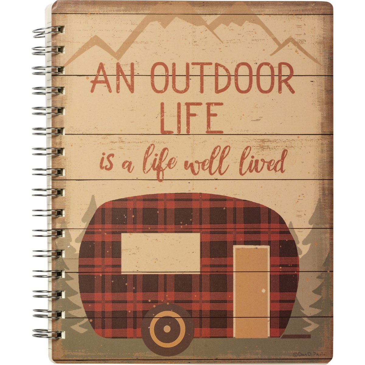 Spiral Notebook - Outdoor Life Is Well Lived - 5.75" x 7.50" x 0.50" - Paper, Metal
