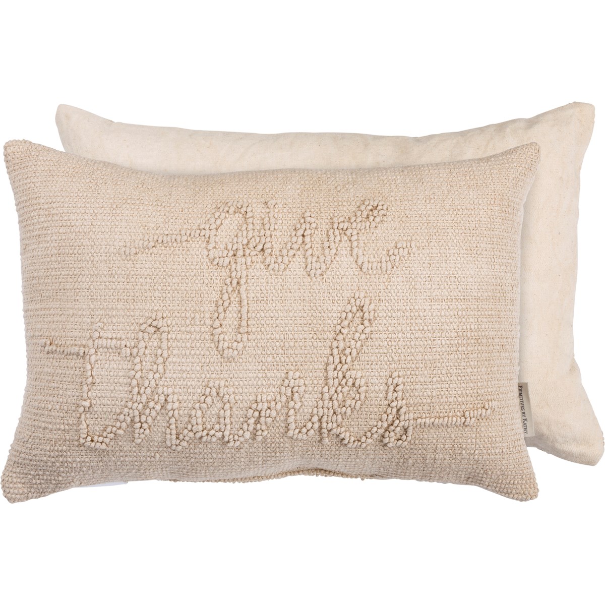 Give Thanks Knobby Pillow - Cotton, Canvas, Zipper