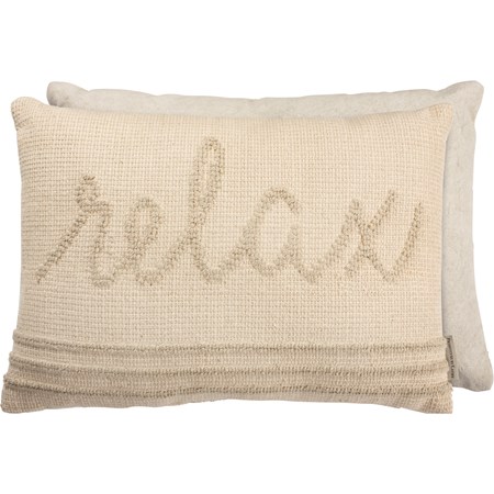 Pillow - Relax - 20" x 14" - Cotton, Canvas, Zipper