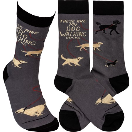 Socks - These Are My Dog Walking Socks - One Size Fits Most - Cotton, Nylon, Spandex