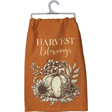 Kitchen Towel - Harvest Blessings - 28" x 28"  - Cotton