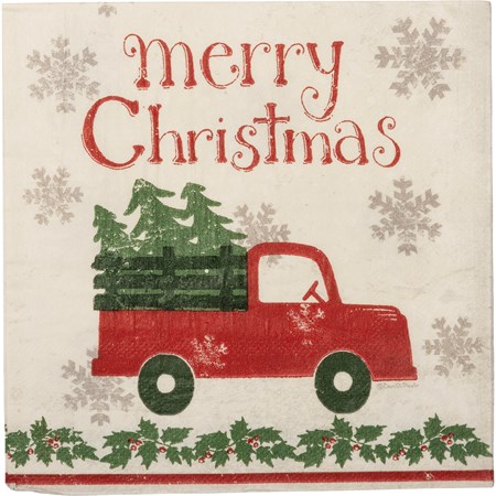 Truck And Tree Dinner Napkin - Paper