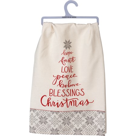 Kitchen Towel - Blessings Christmas - 28" x 28" - Cotton