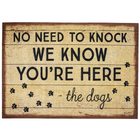 Rug - No Need To Knock The Dogs - 34" x 20" - Polyester, PVC skid-resistant backing