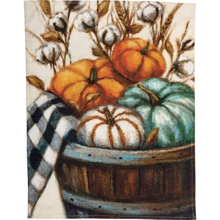 Kitchen Towel - Pumpkin Basket - 20" x 26" - Cotton