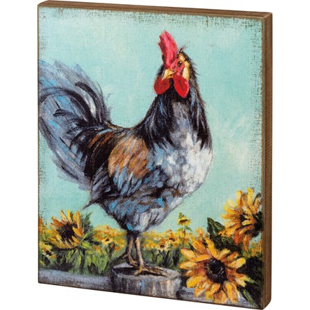 Box Sign - Rooster - 14.50" x 18" x 1.75" - Wood