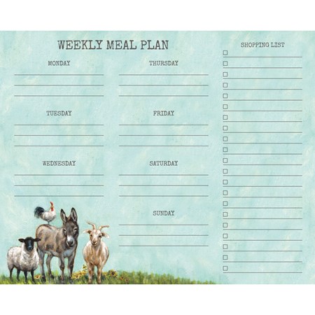 Notepad - Weekly Meal Plan - 9" x 7.25" x 0.25" - Paper