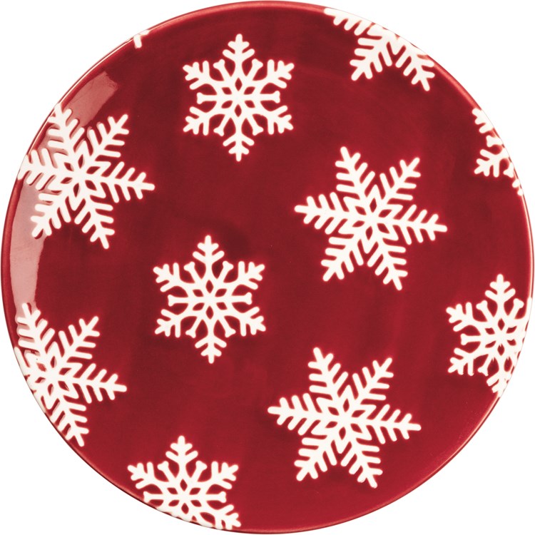 Snowflake Dessert Plate - Stoneware