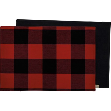 Placemat - Red And Black Buffalo Check - 19" x 13" - Cotton
