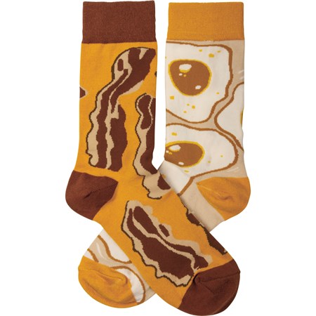 Bacon And Eggs Socks - Cotton, Nylon, Spandex