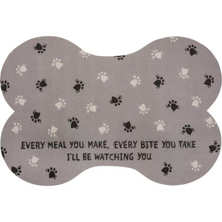 Every Meal You Make Large Pet Mat - Polyester, PVC skid-resistant backing