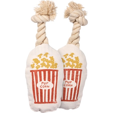 Dog Toy - Pup Corn - 3.75" x 6.25" x 2" - Canvas, Rope