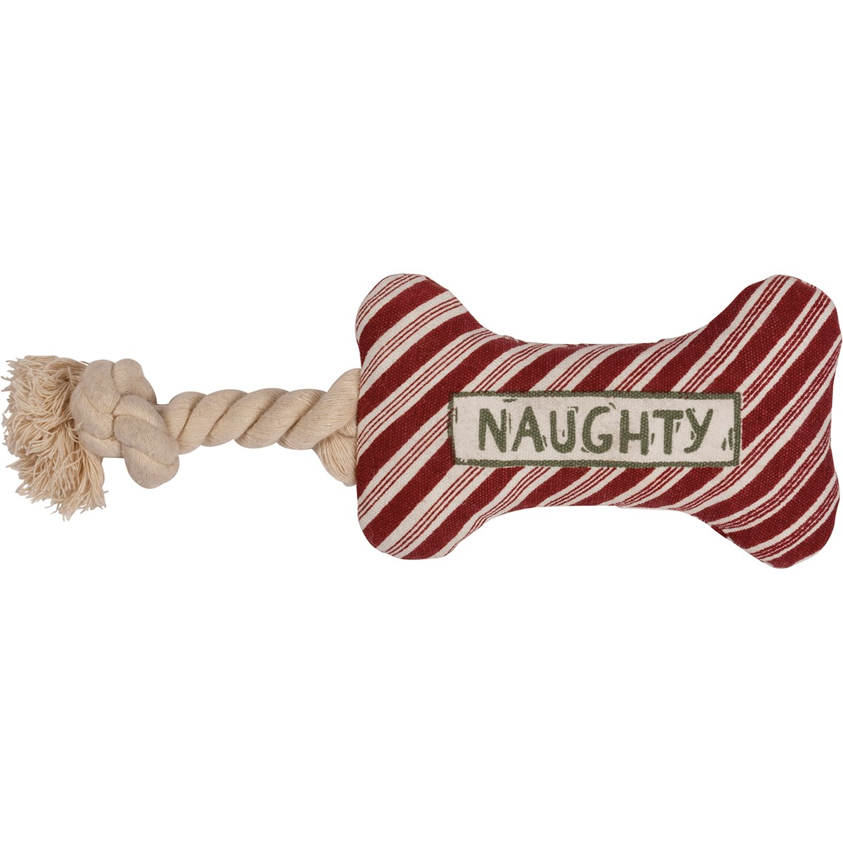Naughty And Nice Dog Bone Toy - Cotton, Rope