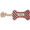Naughty And Nice Dog Bone Toy - Cotton, Rope