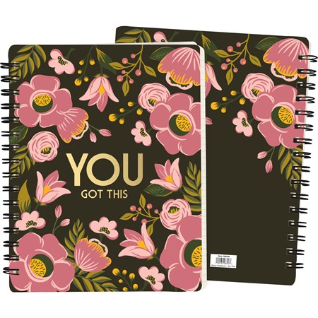 You Got This Floral Spiral Notebook - Paper, Metal