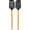 Spatula - Kisses Or Cookies - 2.50" x 13" x 0.50" - Silicone, Wood