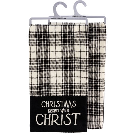 Kitchen Towel - Christmas Begins With Christ - 20" x 28" - Cotton