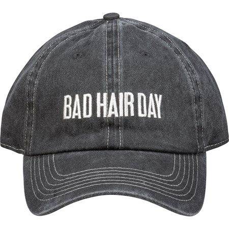 Baseball Cap - Bad Hair Day - One Size Fits Most - Cotton, Metal
