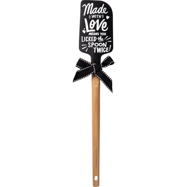 Spatula - Love Means - 2.50" x 13" x 0.50" - Silicone, Wood