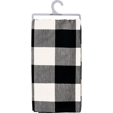 Kitchen Towel - Black Buff Check - 20" x 28" - Cotton