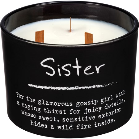 Jar Candle - Sister - 14 oz., 4.50" Diameter x 3.25" - Soy Wax, Glass, Wood