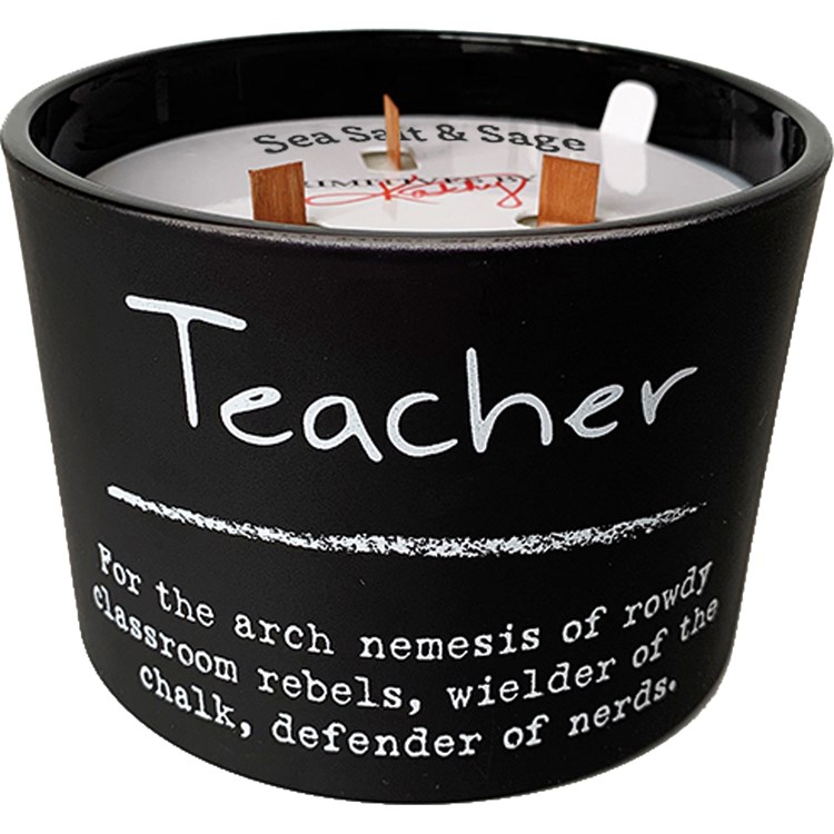 Teacher Jar Candle - Soy Wax, Glass, Wood